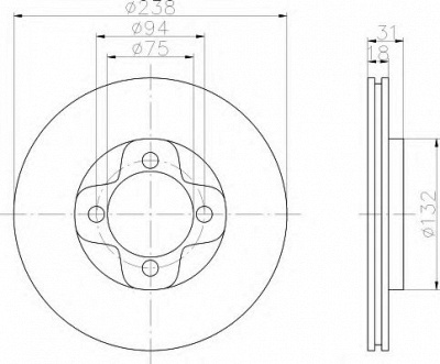 HELLA 8dd355101981 -  Тормозной диск