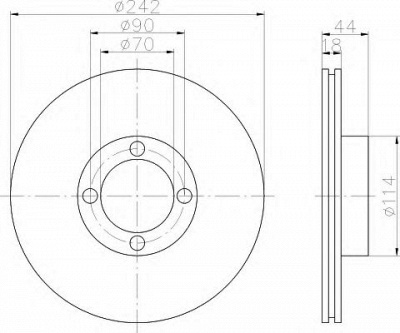 HELLA 8dd355102101 -  Тормозной диск