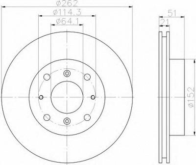 HELLA 8dd355102121 -  Тормозной диск