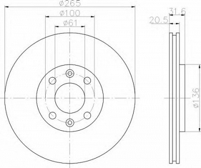 HELLA 8dd355102141 -  Тормозной диск