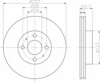 HELLA 8dd355102301 -  Тормозной диск