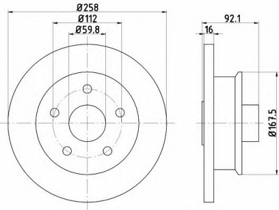 HELLA 8dd355102361 -  Тормозной диск