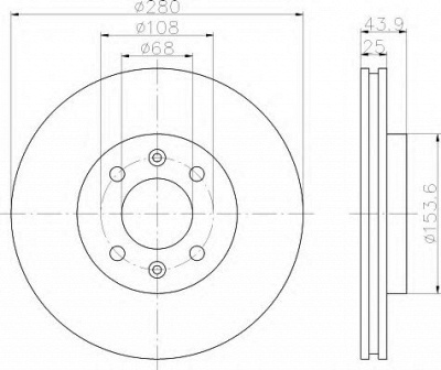 HELLA 8dd355102411 -  Тормозной диск