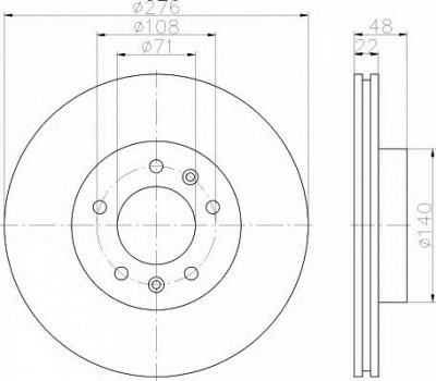HELLA 8dd355102451 -  Тормозной диск