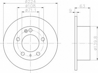 HELLA 8dd355102461 -  Тормозной диск