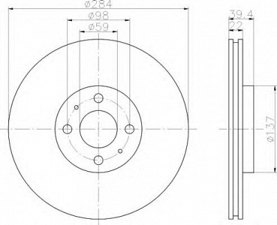 HELLA 8dd355102531 -  Тормозной диск