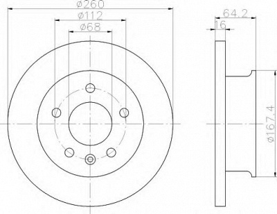HELLA 8dd355102621 -  Тормозной диск