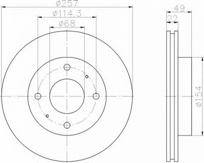 HELLA 8dd355102651 -  Тормозной диск