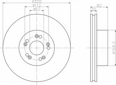 HELLA 8dd355102691 -  Тормозной диск