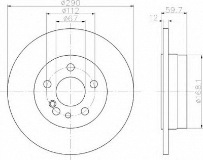 HELLA 8dd355102721 -  Тормозной диск