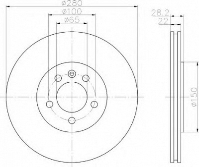HELLA 8dd355102741 -  Тормозной диск