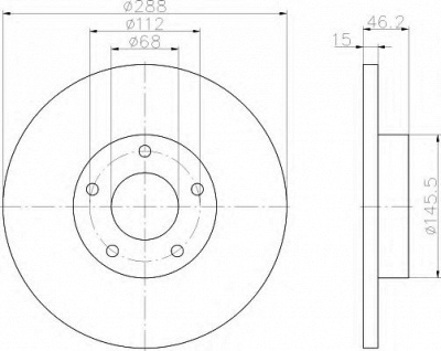 HELLA 8dd355102781 -  Тормозной диск
