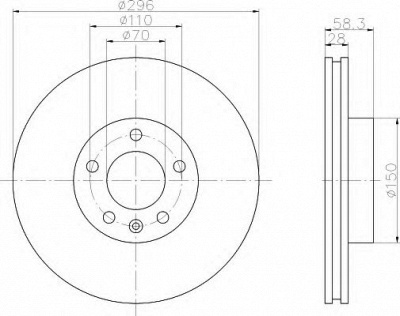 HELLA 8dd355102831 -  Тормозной диск