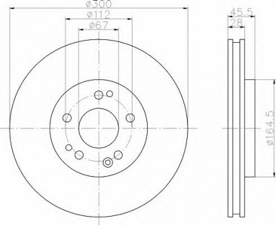 HELLA 8dd355102851 -  Тормозной диск