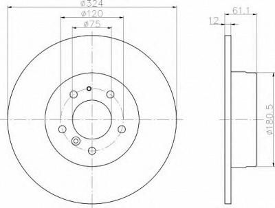 HELLA 8dd355102881 -  Тормозной диск