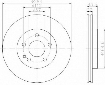 HELLA 8dd355102971 -  Тормозной диск