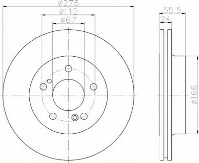 HELLA 8dd355103041 -  Тормозной диск