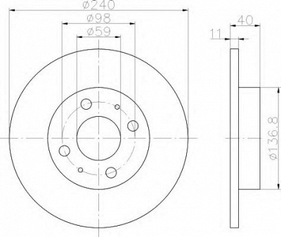 HELLA 8dd355103151 -  Тормозной диск