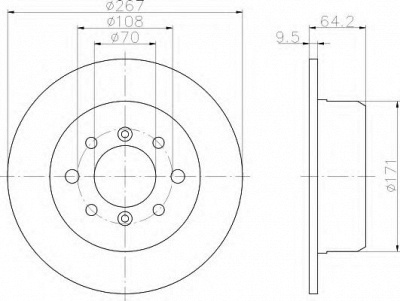 HELLA 8dd355103251 -  Тормозной диск