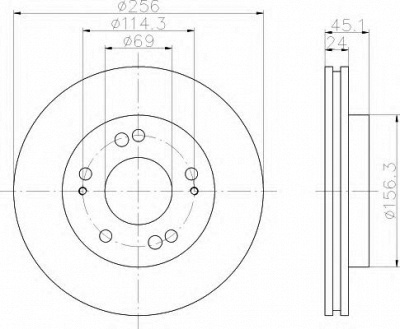 HELLA 8dd355103311 -  Тормозной диск