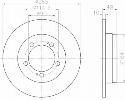 HELLA 8dd355103321 -  Тормозной диск