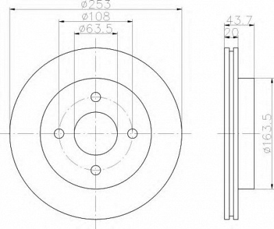 HELLA 8dd355103391 -  Тормозной диск