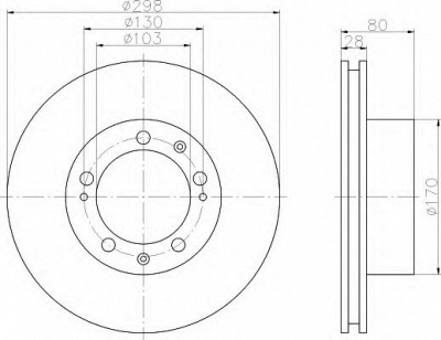 HELLA 8dd355103461 -  Тормозной диск