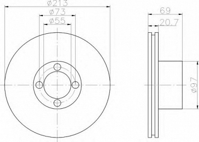 HELLA 8dd355103471 -  Тормозной диск