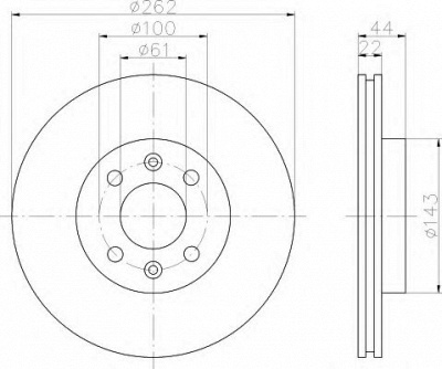 HELLA 8dd355103491 -  Тормозной диск