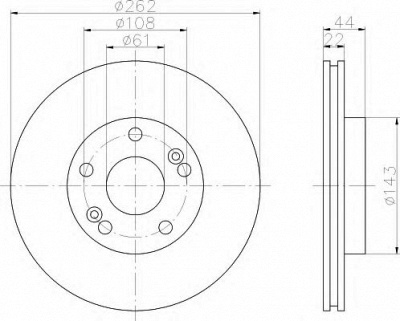 HELLA 8dd355103521 -  Тормозной диск