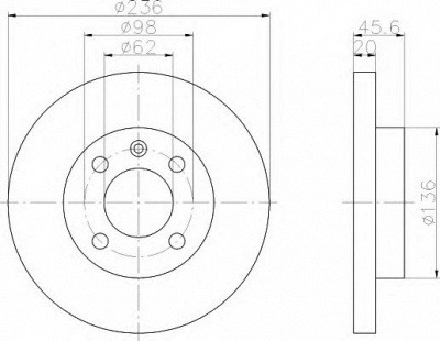 HELLA 8dd355103571 -  Тормозной диск