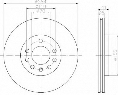 HELLA 8dd355103631 -  Тормозной диск