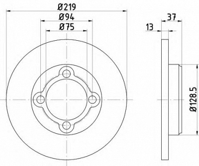 HELLA 8dd355103651 -  Тормозной диск