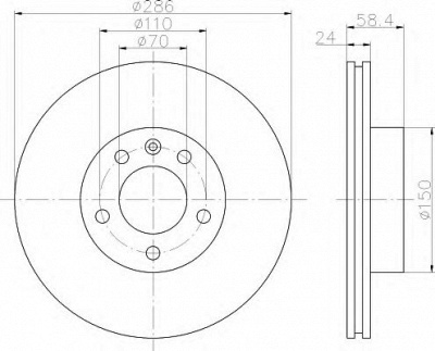 HELLA 8dd355103721 -  Тормозной диск