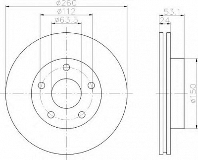 HELLA 8dd355103801 -  Тормозной диск