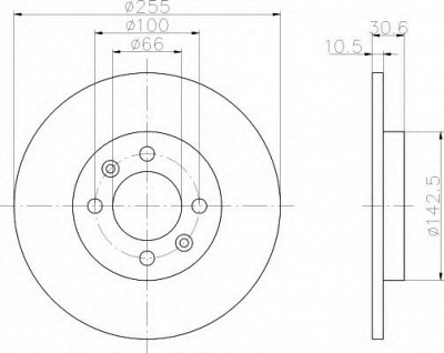 HELLA 8dd355103891 -  Тормозной диск