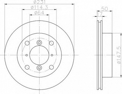 HELLA 8dd355103921 -  Тормозной диск