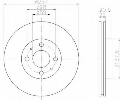HELLA 8dd355103971 -  Тормозной диск