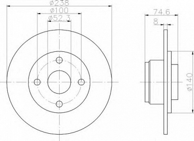 HELLA 8dd355104021 -  Тормозной диск
