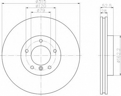 HELLA 8dd355104091 -  Тормозной диск