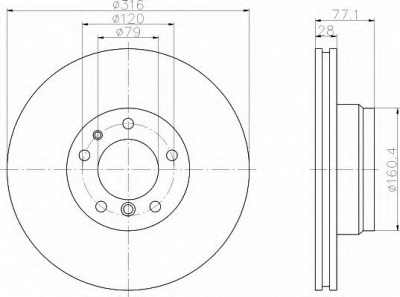 HELLA 8dd355104141 -  Тормозной диск