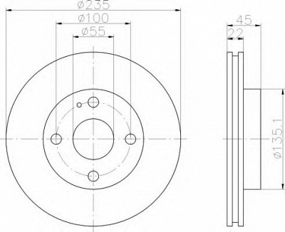 HELLA 8dd355104151 -  Тормозной диск