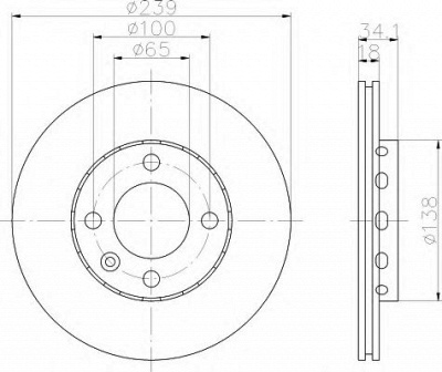 HELLA 8dd355104211 -  Тормозной диск