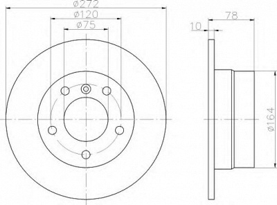 HELLA 8dd355104261 -  Тормозной диск