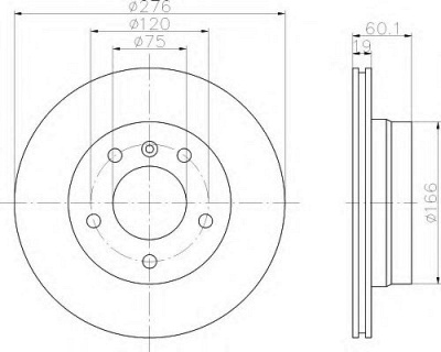 HELLA 8dd355104281 -  Тормозной диск