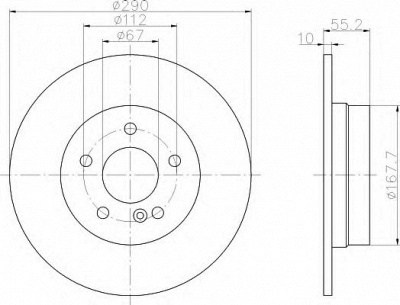 HELLA 8dd355104321 -  Тормозной диск