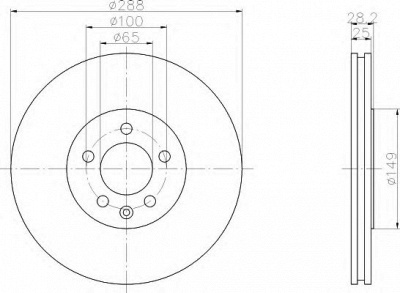 HELLA 8dd355104331 -  Тормозной диск