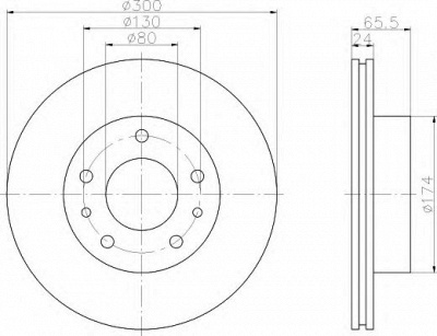 HELLA 8dd355104431 -  Тормозной диск