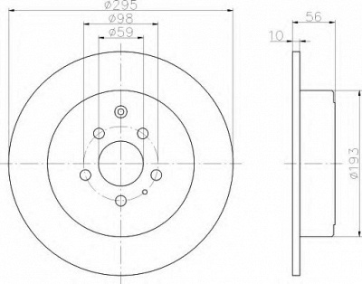 HELLA 8dd355104461 -  Тормозной диск