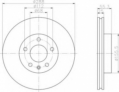 HELLA 8dd355104481 -  Тормозной диск